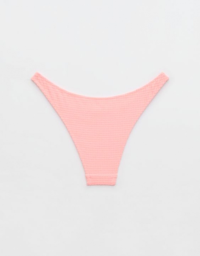 Aerie Terry Cheeky Bikini Bottom Pink | 1560WELDA