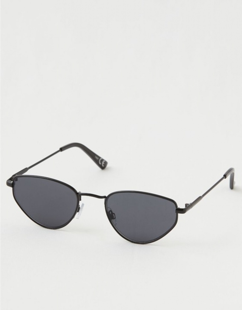 Aerie Throw-Back Sunglasses Black | 5621QVSWC