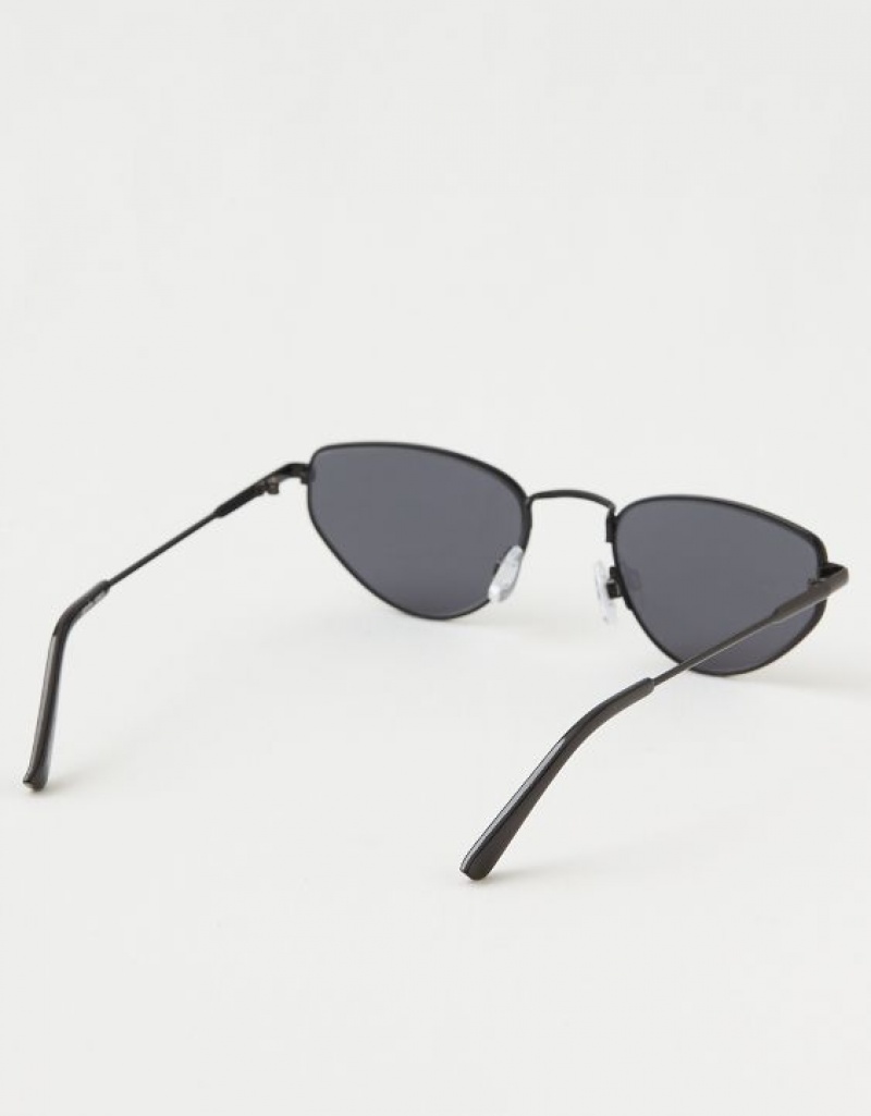 Aerie Throw-Back Sunglasses Black | 5621QVSWC