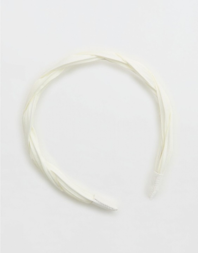 Aerie Twist Hair Accessories White | 7056KLENH