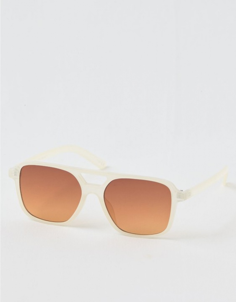 Aerie Vacay Mode Sunglasses White | 1592DZRKS