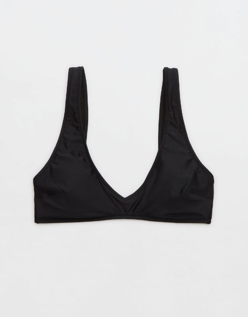 Aerie Voop Plunge Bikini Top Black | 4587BFYEH