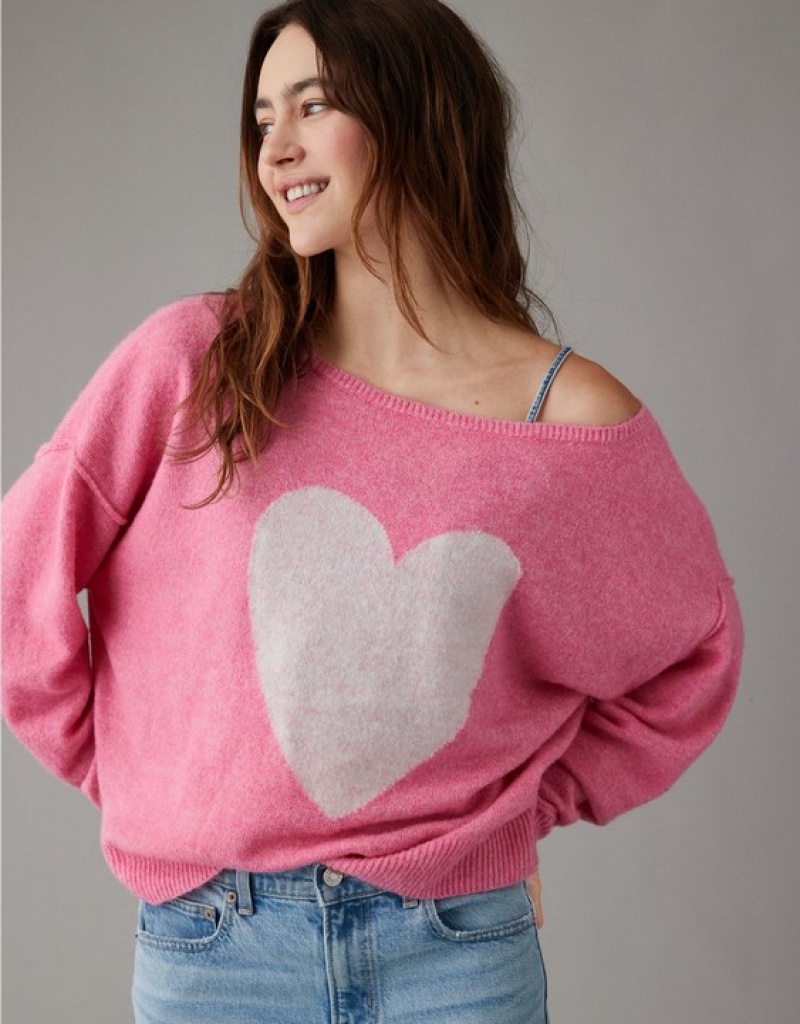 Aerie Whoa So Soft Ballet-Neck Sweater Pink | 2387TWCJR