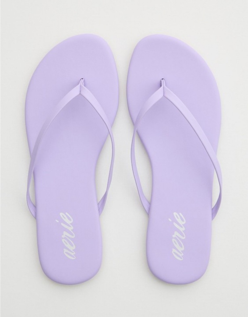 Aerie Woven Platform Flip Flops Purple / Wash | 6819IHVNJ