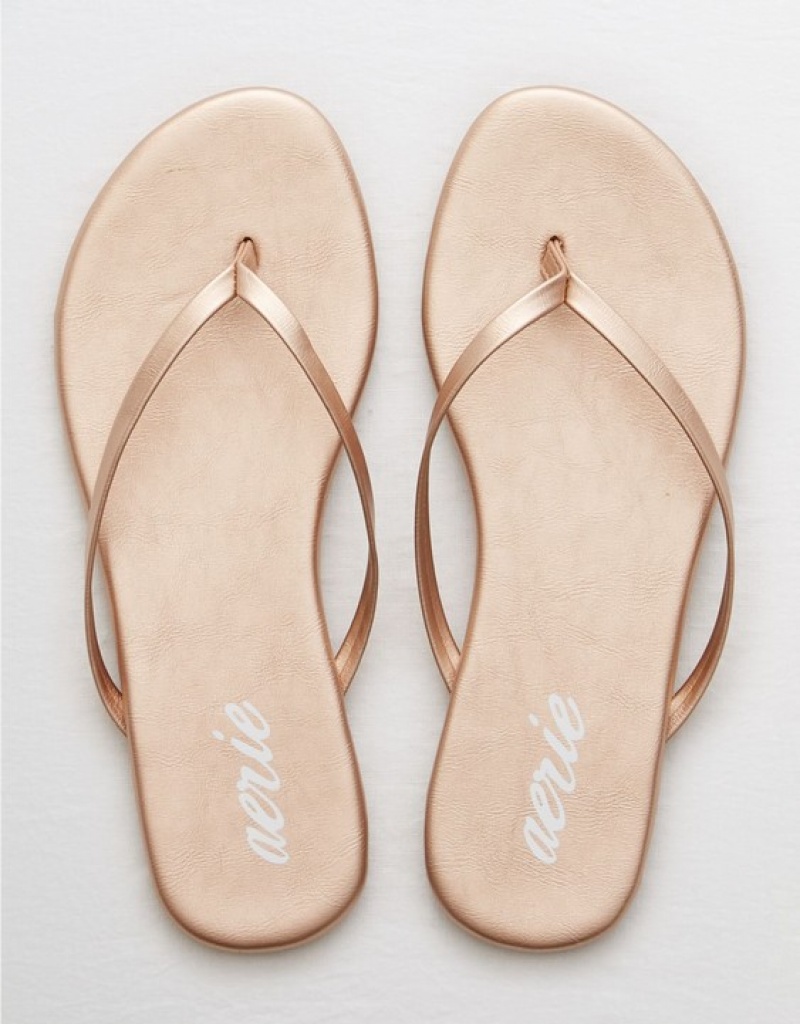 Aerie Woven Platform Flip Flops Rose / Gold | 7610AWCXH