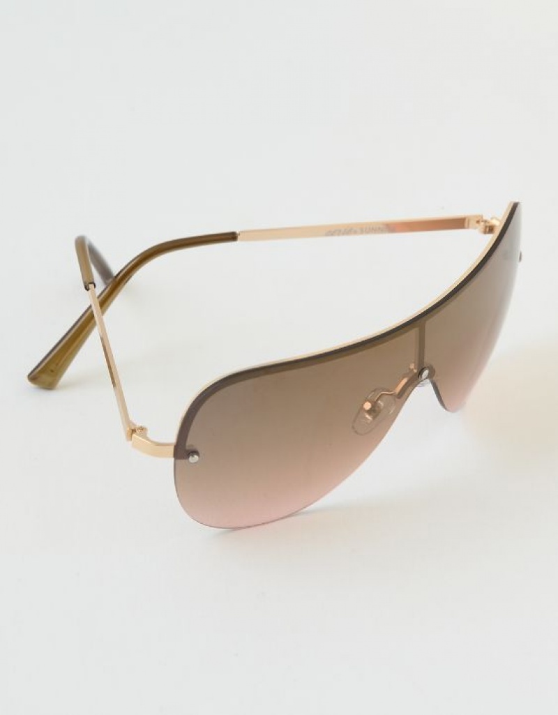 Aerie Y2K Sunglasses Brown | 8213LWGPZ